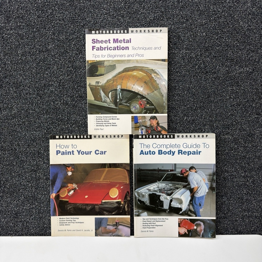 Motorbooks Workshop 3-Book Lot Sheet Metal Fabrication Auto Body Repair Paint